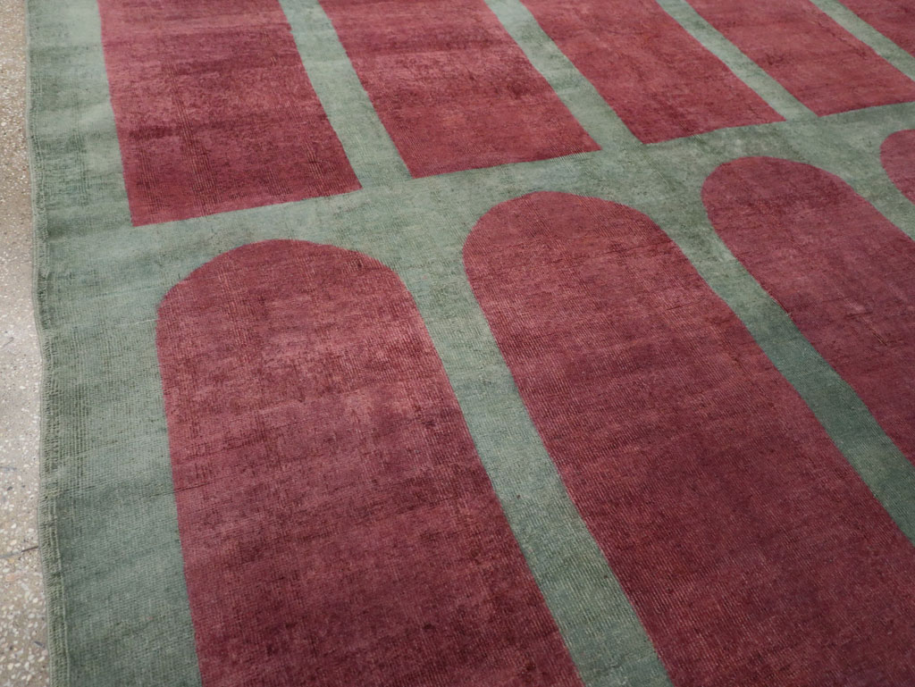 Vintage Turkish Art Deco Style Room Size Carpet, No.31272 - Staging