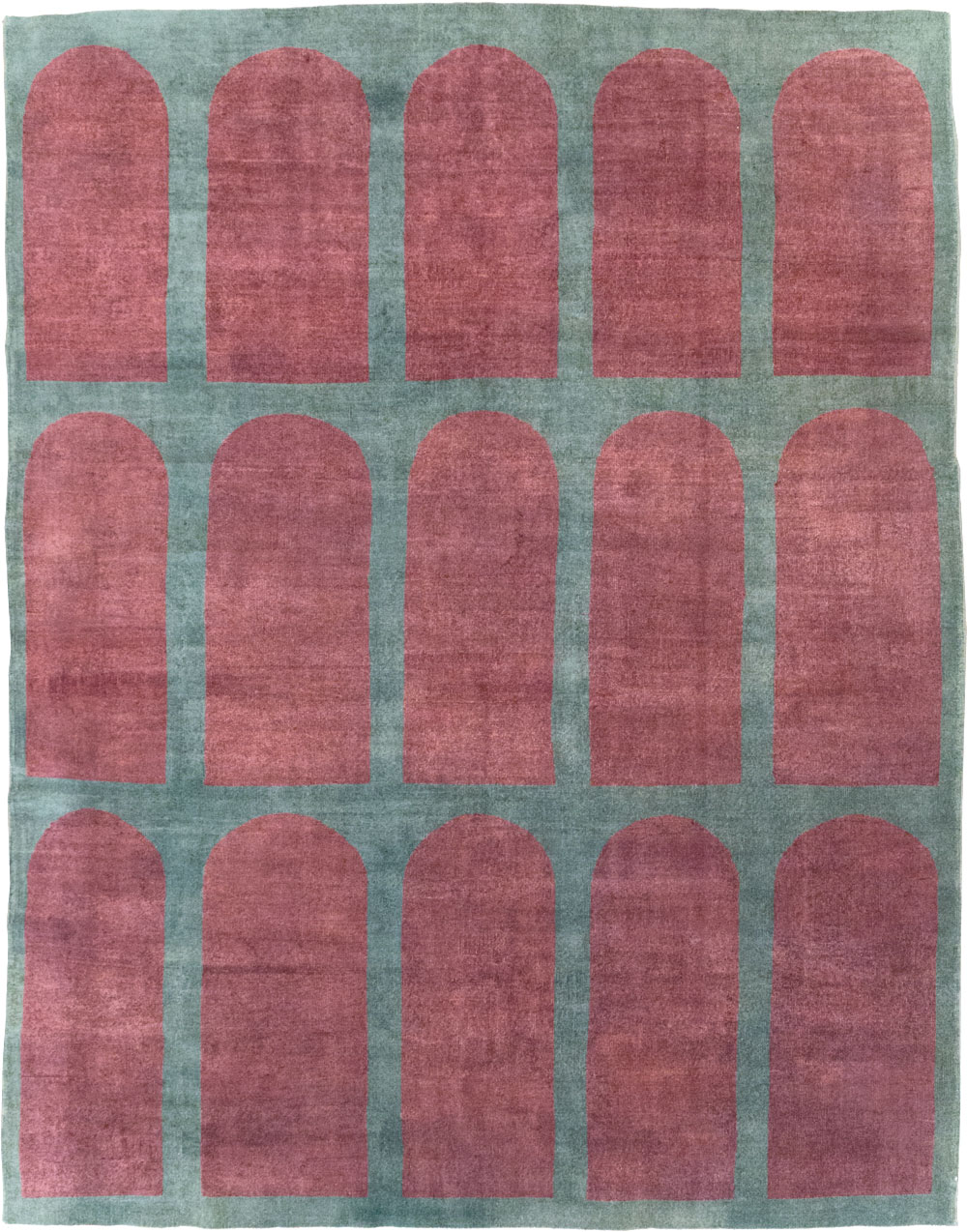 Vintage Turkish Art Deco Style Room Size Carpet, No.31273 - Staging
