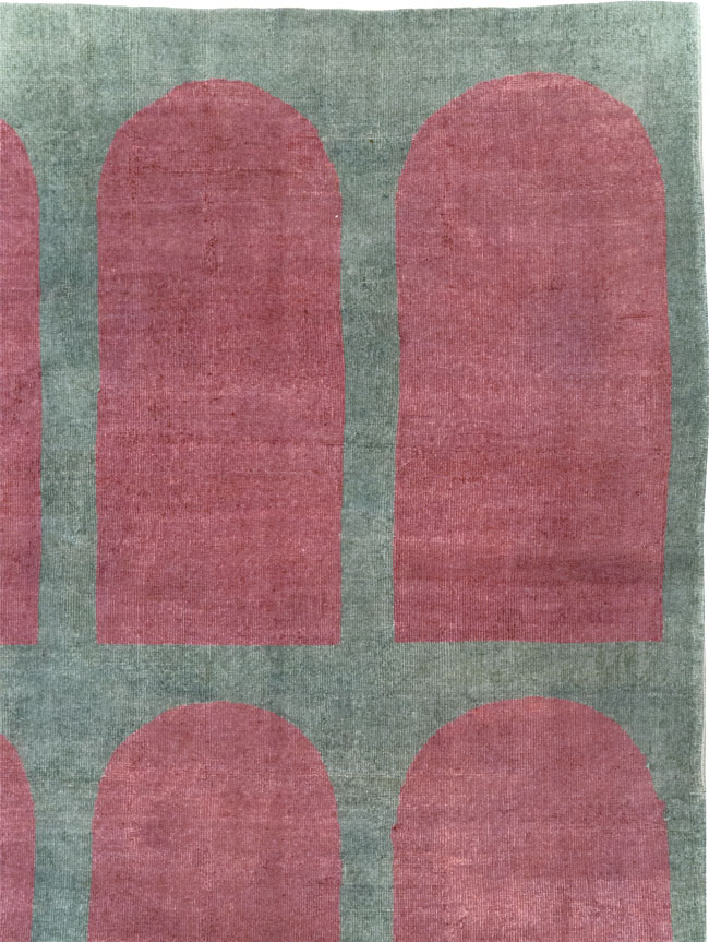 Vintage Turkish Art Deco Style Room Size Carpet, No.31273 - Staging