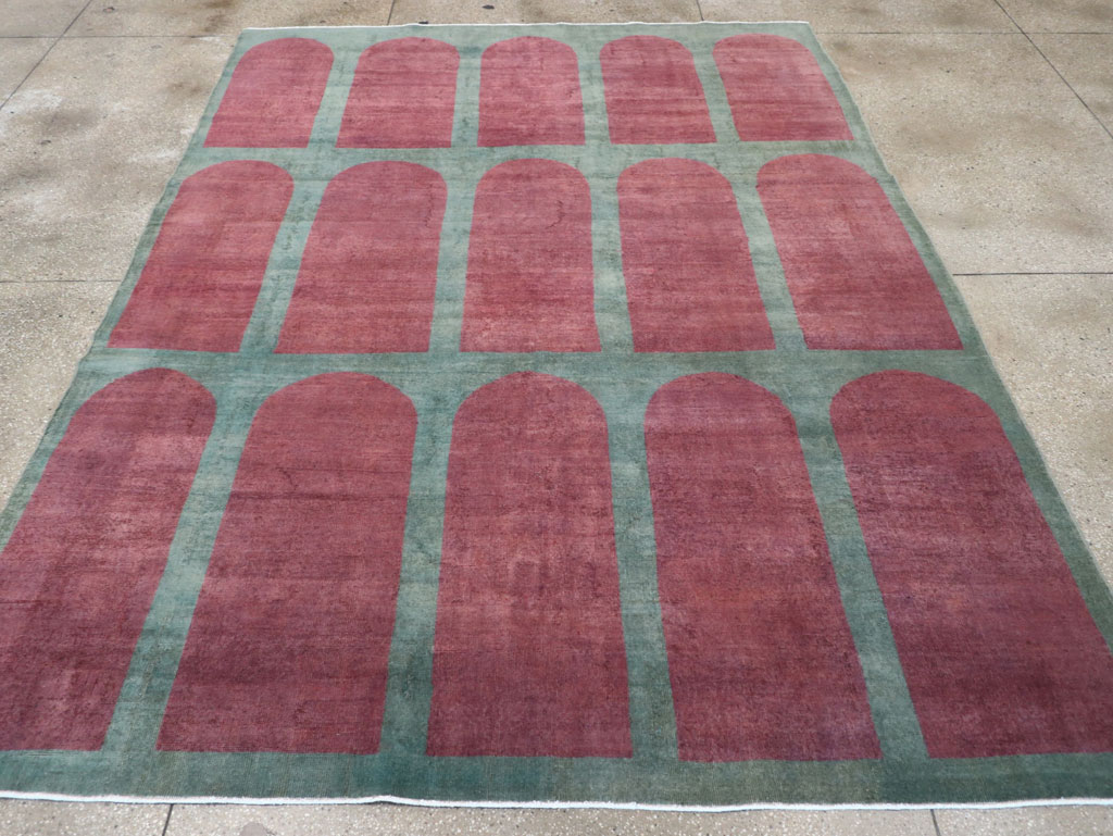 Vintage Turkish Art Deco Style Room Size Carpet, No.31273 - Staging