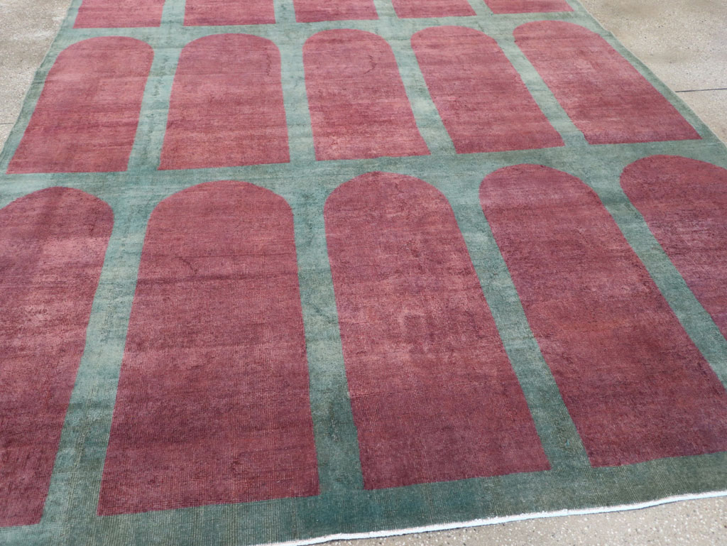 Vintage Turkish Art Deco Style Room Size Carpet, No.31273 - Staging