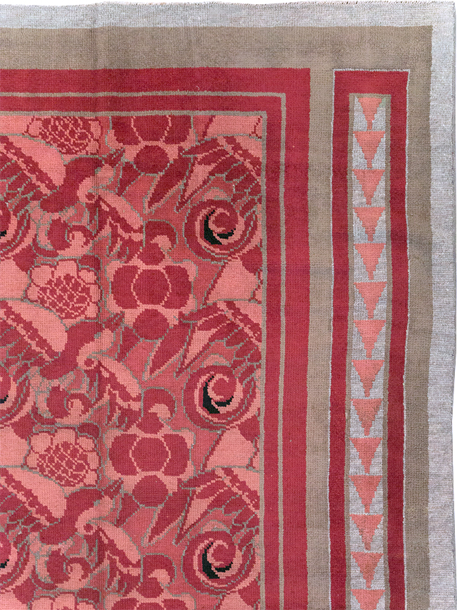 Vintage Belgian Art Deco Room Size Carpet, No.31278 - Staging