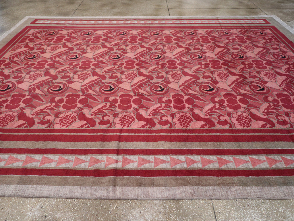 Vintage Belgian Art Deco Room Size Carpet, No.31278 - Staging