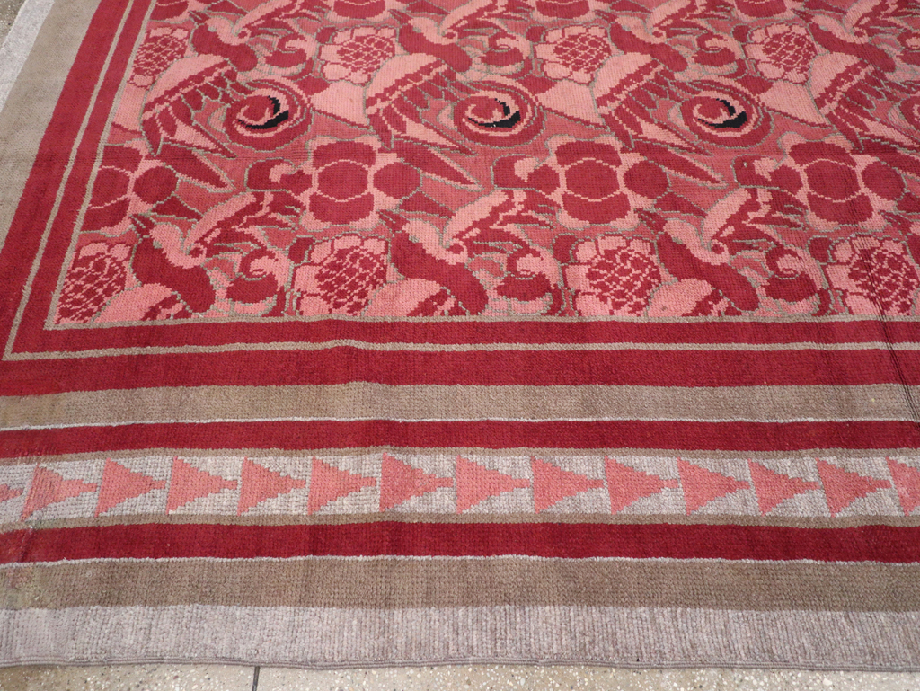 Vintage Belgian Art Deco Room Size Carpet, No.31278 - Staging