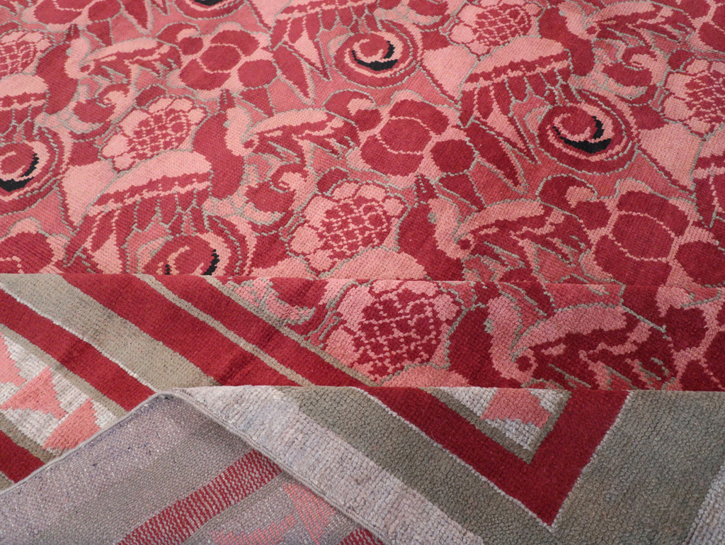 Vintage Belgian Art Deco Room Size Carpet, No.31278 - Staging