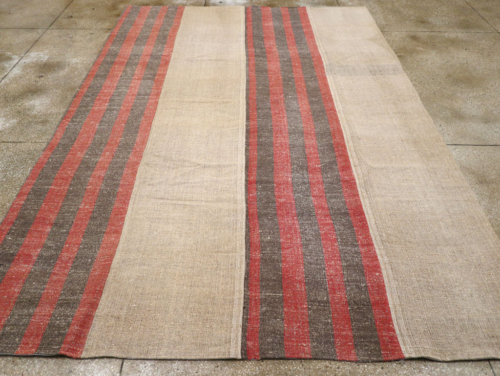 Vintage Turkish Flatweave Kilim Room Size Carpet, No.31284 - Staging