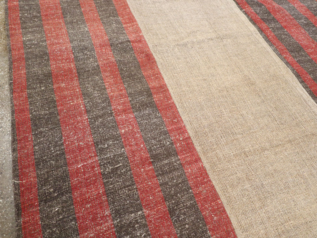 Vintage Turkish Flatweave Kilim Room Size Carpet, No.31284 - Staging
