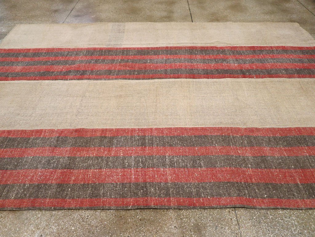 Vintage Turkish Flatweave Kilim Room Size Carpet, No.31284 - Staging