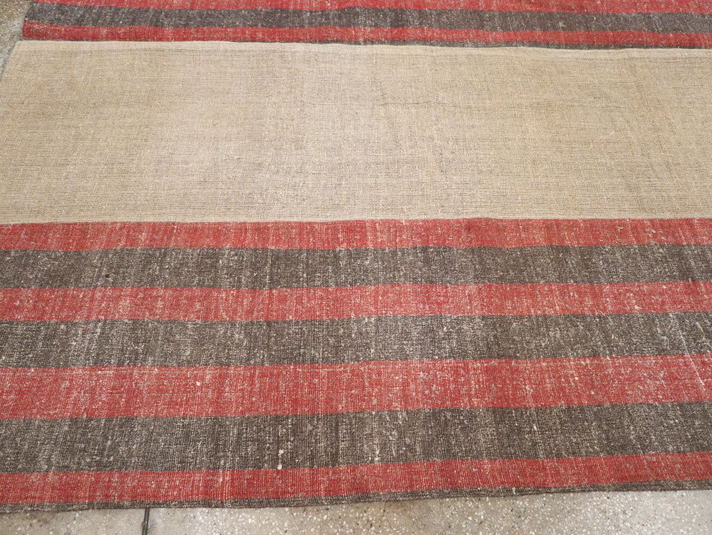 Vintage Turkish Flatweave Kilim Room Size Carpet, No.31284 - Staging