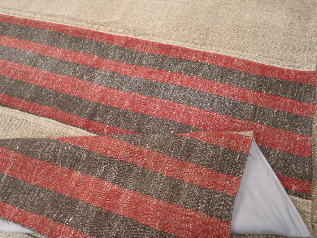 Vintage Turkish Flatweave Kilim Room Size Carpet, No.31284 - Staging