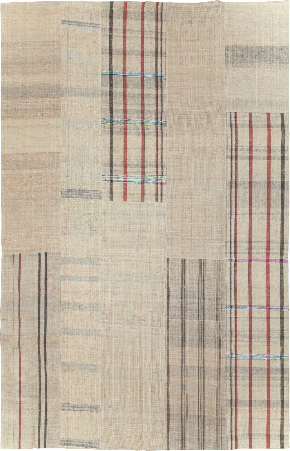 Vintage Turkish Flatweave Kilim Room Size Carpet, No.31285 - Staging