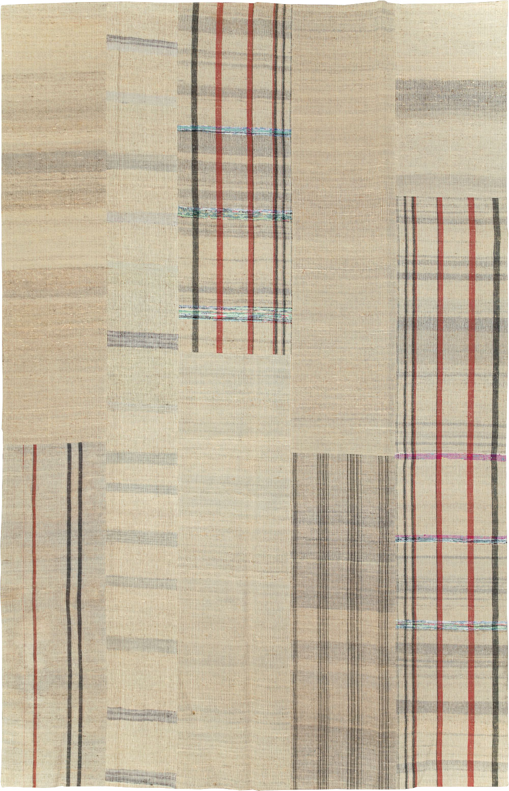 Vintage Turkish Flatweave Kilim Room Size Carpet, No.31285 - Staging