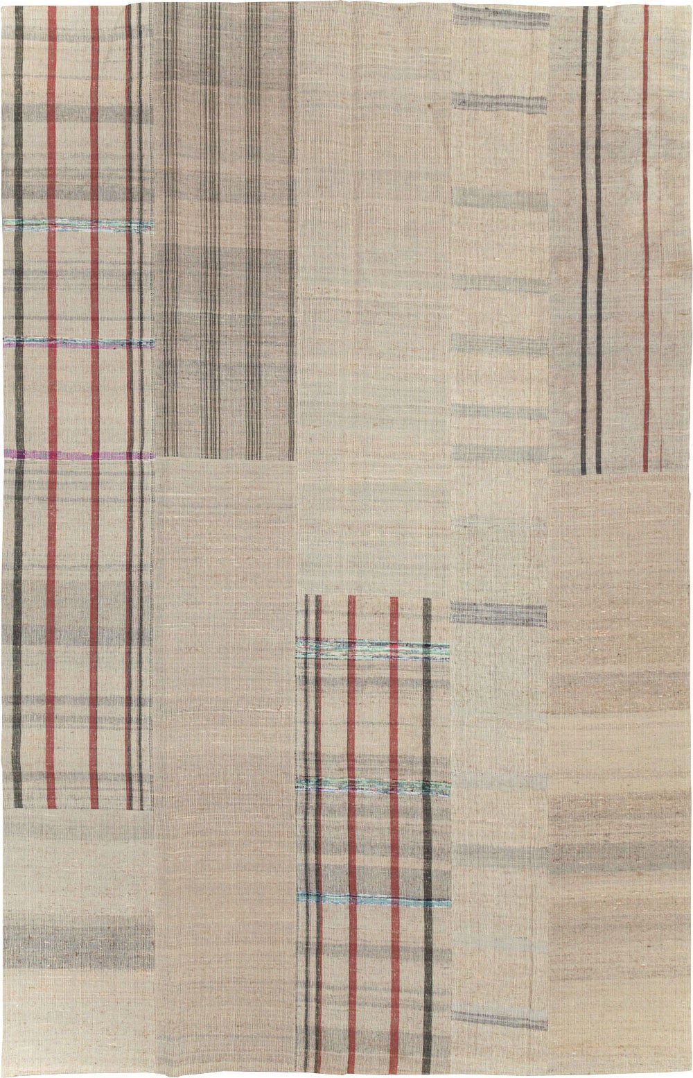 Vintage Turkish Flatweave Kilim Room Size Carpet, No.31285 - Staging