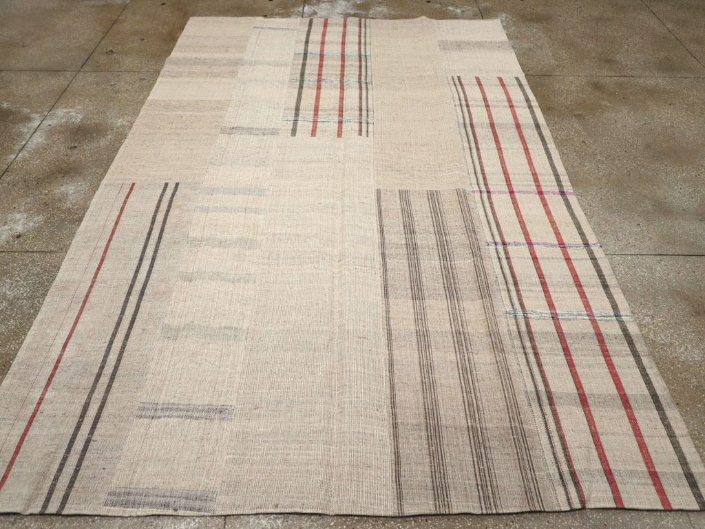 Vintage Turkish Flatweave Kilim Room Size Carpet, No.31285 - Staging