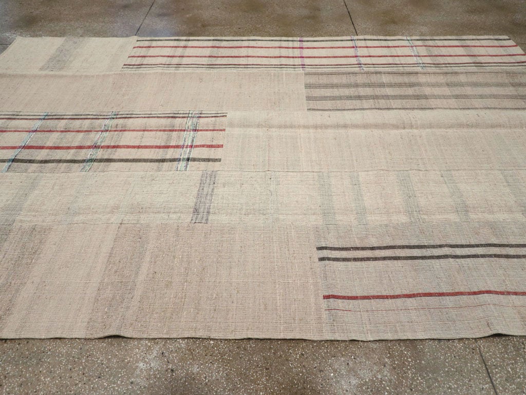 Vintage Turkish Flatweave Kilim Room Size Carpet, No.31285 - Staging
