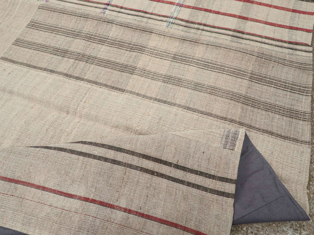 Vintage Turkish Flatweave Kilim Room Size Carpet, No.31285 - Staging