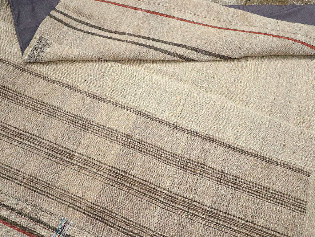 Vintage Turkish Flatweave Kilim Room Size Carpet, No.31285 - Staging