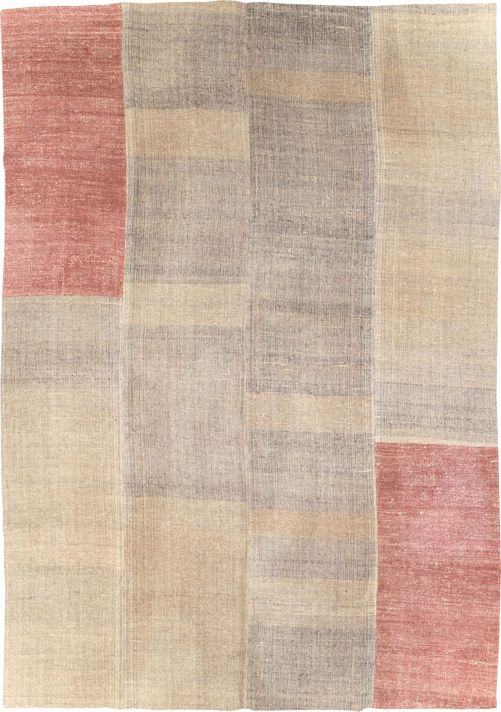 Vintage Turkish Flatweave Kilim Room Size Carpet, No.31289 - Staging