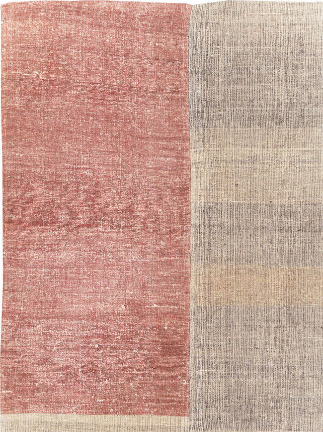 Vintage Turkish Flatweave Kilim Room Size Carpet, No.31289 - Staging