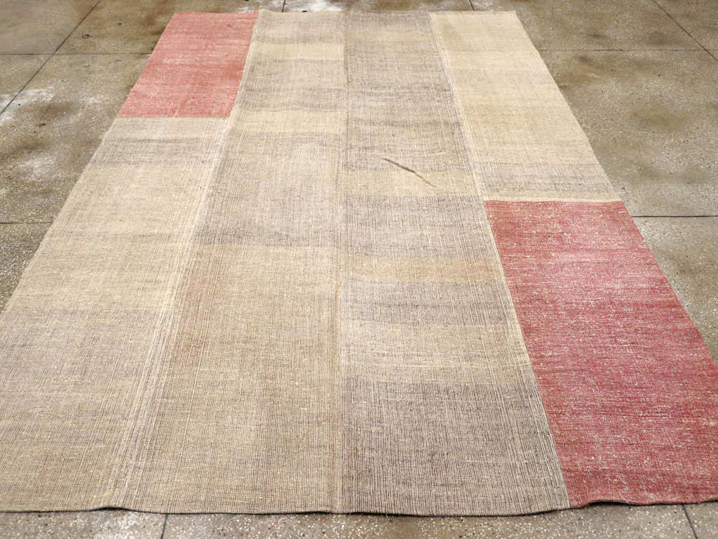 Vintage Turkish Flatweave Kilim Room Size Carpet, No.31289 - Staging