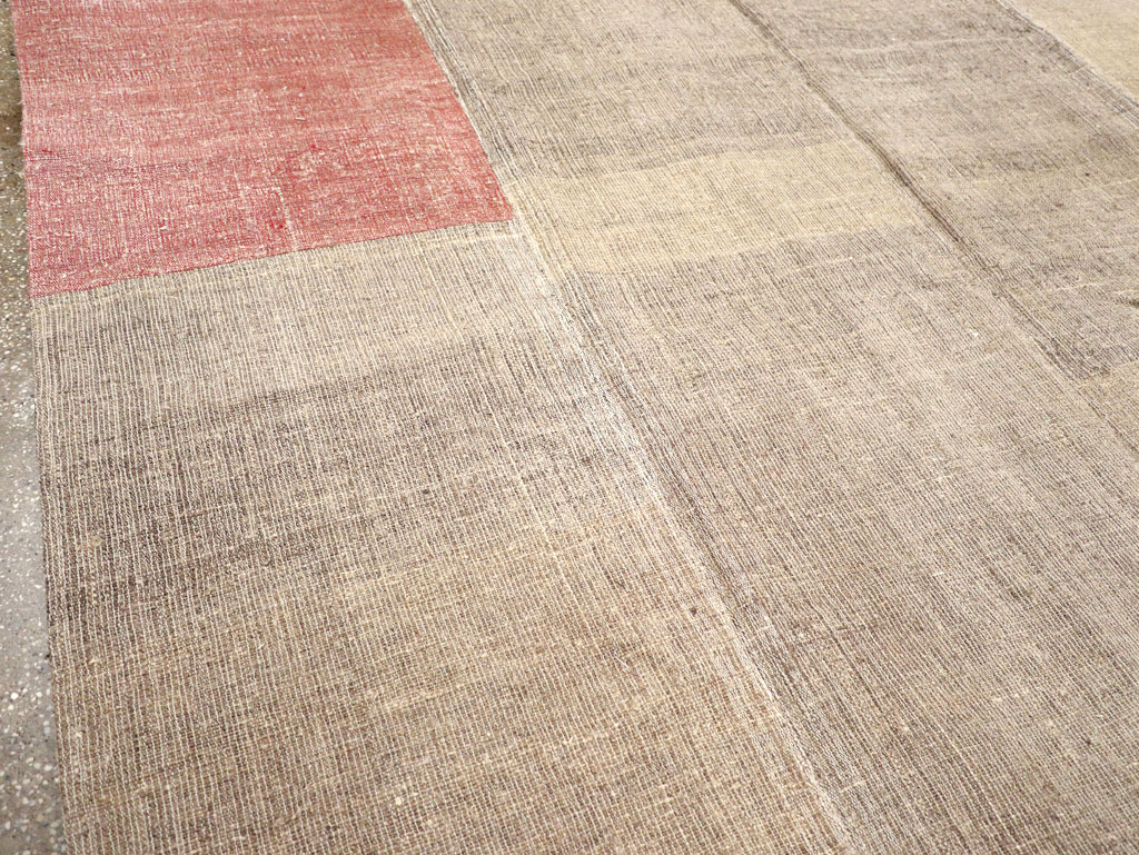 Vintage Turkish Flatweave Kilim Room Size Carpet, No.31289 - Staging