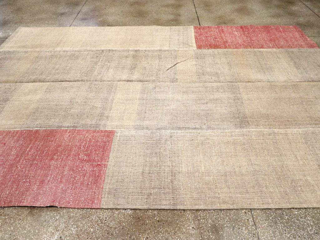 Vintage Turkish Flatweave Kilim Room Size Carpet, No.31289 - Staging