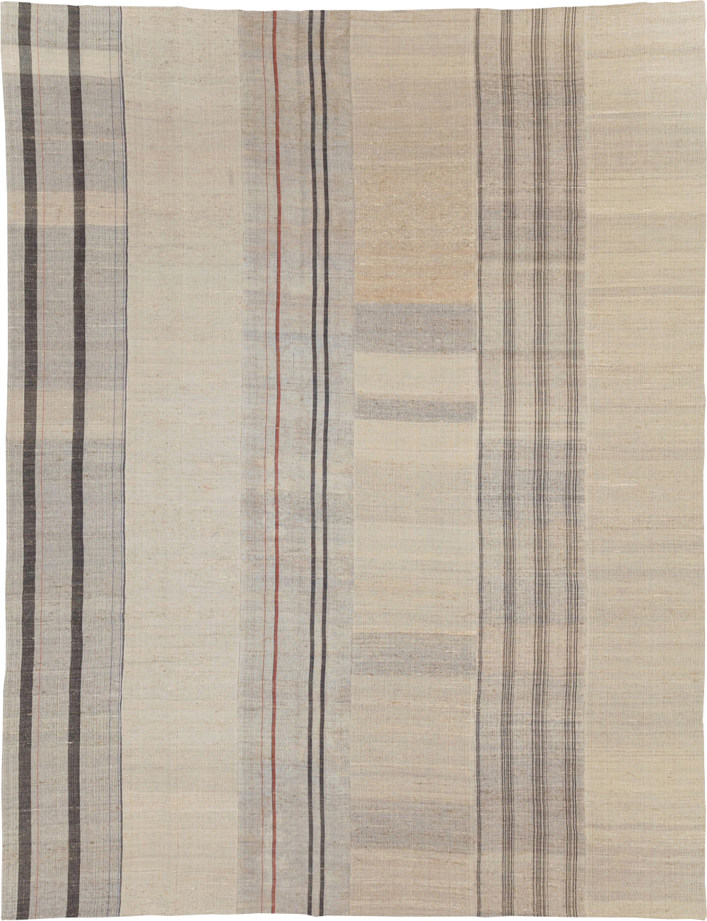 Vintage Turkish Flatweave Kilim Room Size Carpet, No.31290 - Staging