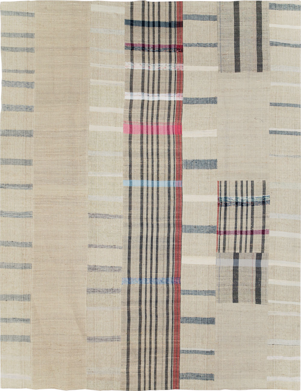 Vintage Turkish Flatweave Kilim Room Size Carpet, No.31297 - Staging