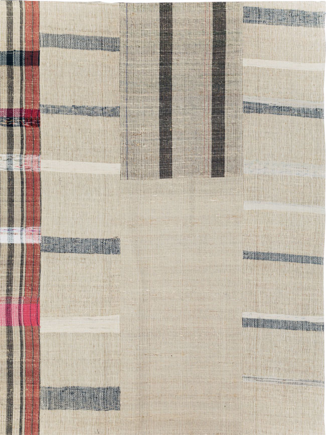 Vintage Turkish Flatweave Kilim Room Size Carpet, No.31297 - Staging