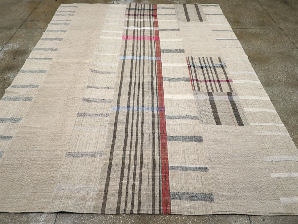 Vintage Turkish Flatweave Kilim Room Size Carpet, No.31297 - Staging