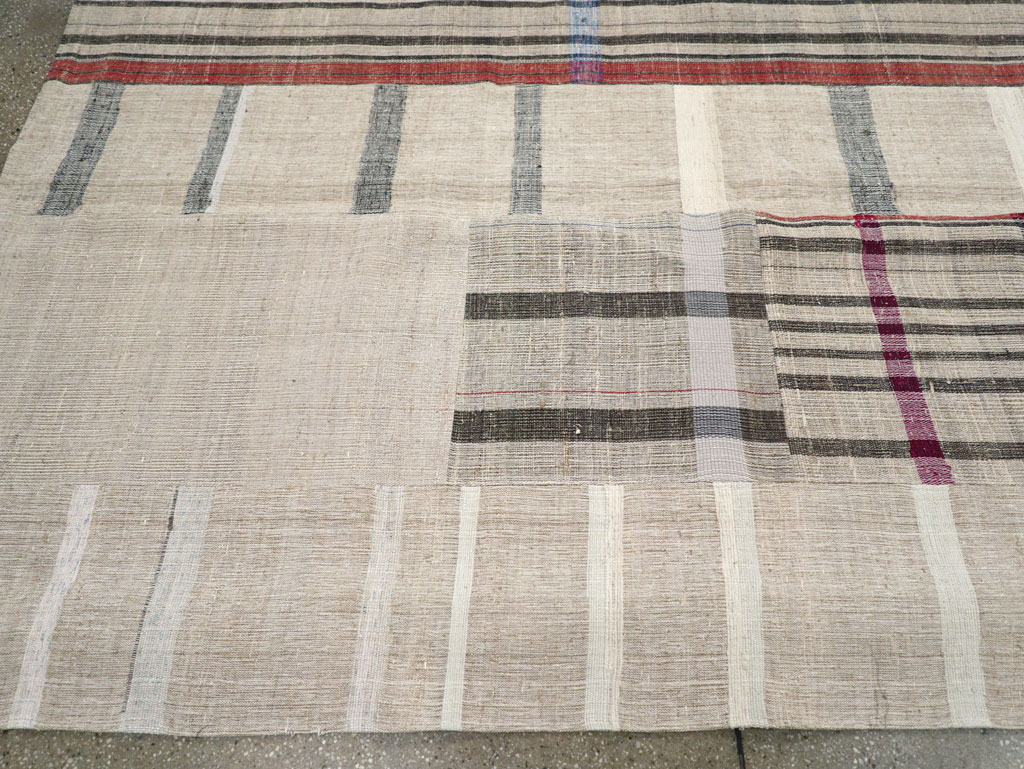 Vintage Turkish Flatweave Kilim Room Size Carpet, No.31297 - Staging