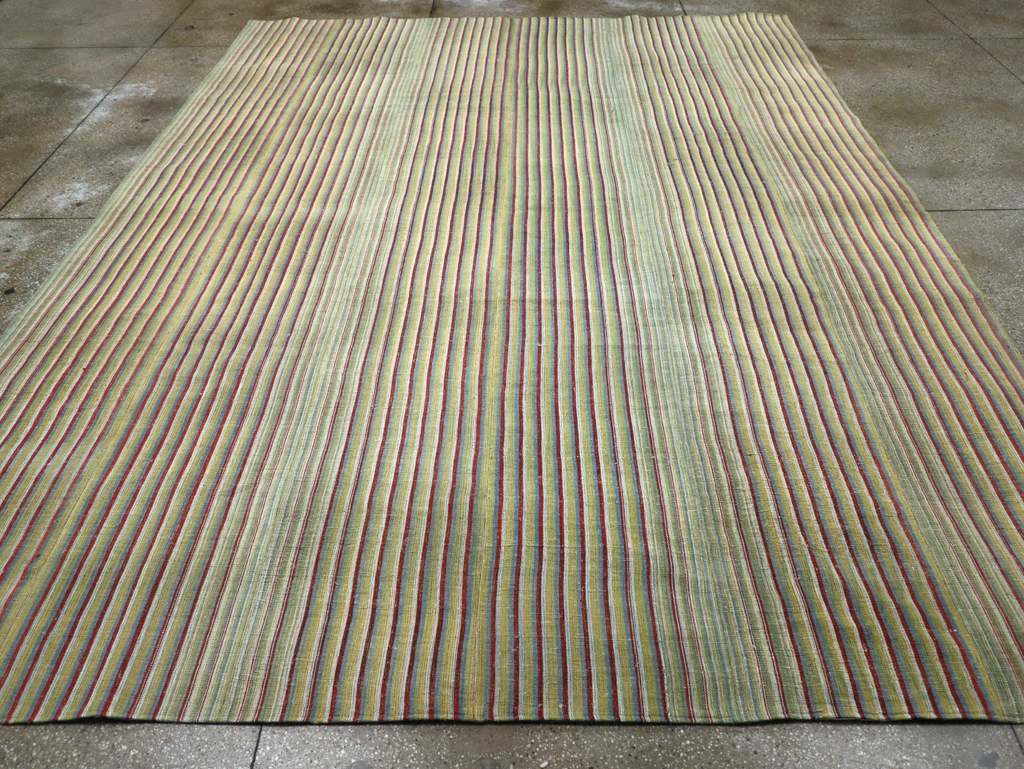 Vintage Turkish Flatweave Kilim Room Size Carpet, No.31299 - Staging