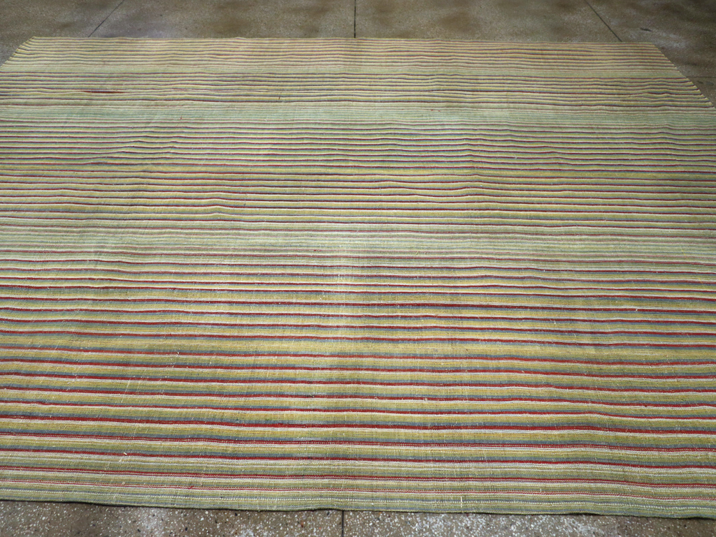 Vintage Turkish Flatweave Kilim Room Size Carpet, No.31299 - Staging