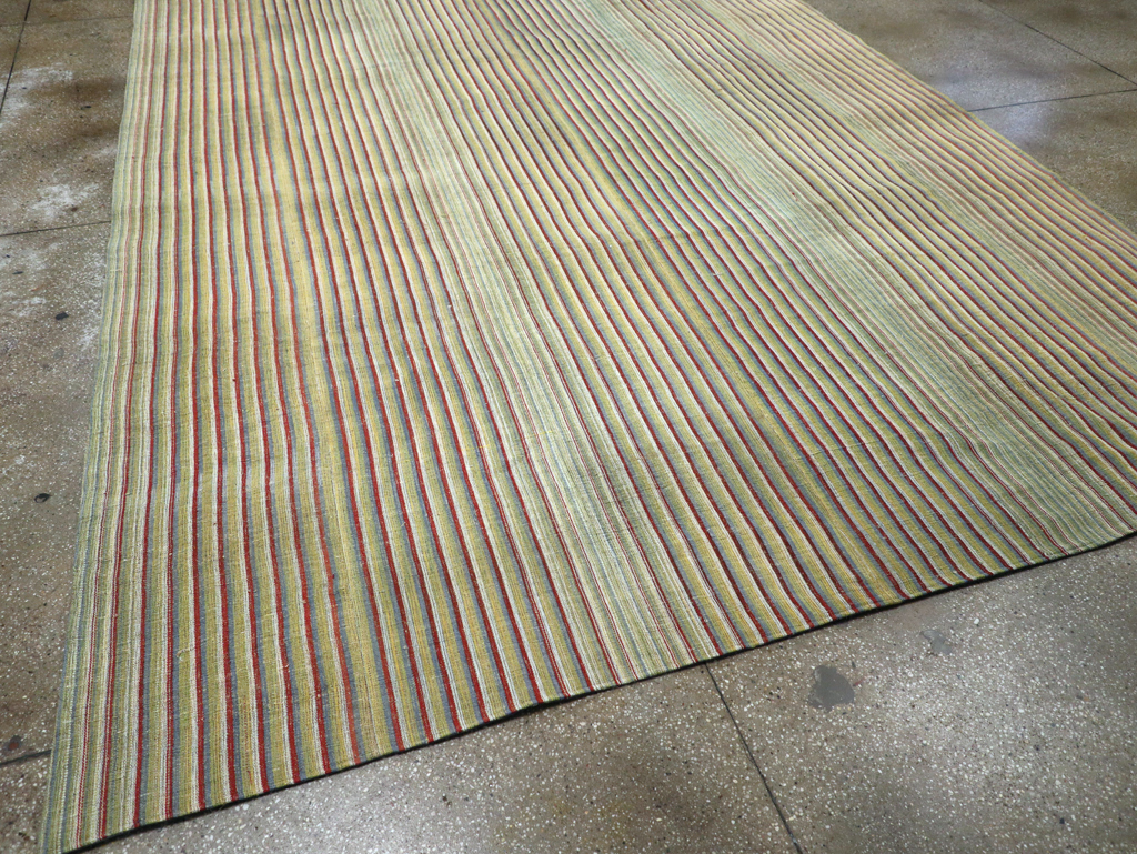 Vintage Turkish Flatweave Kilim Room Size Carpet, No.31299 - Staging