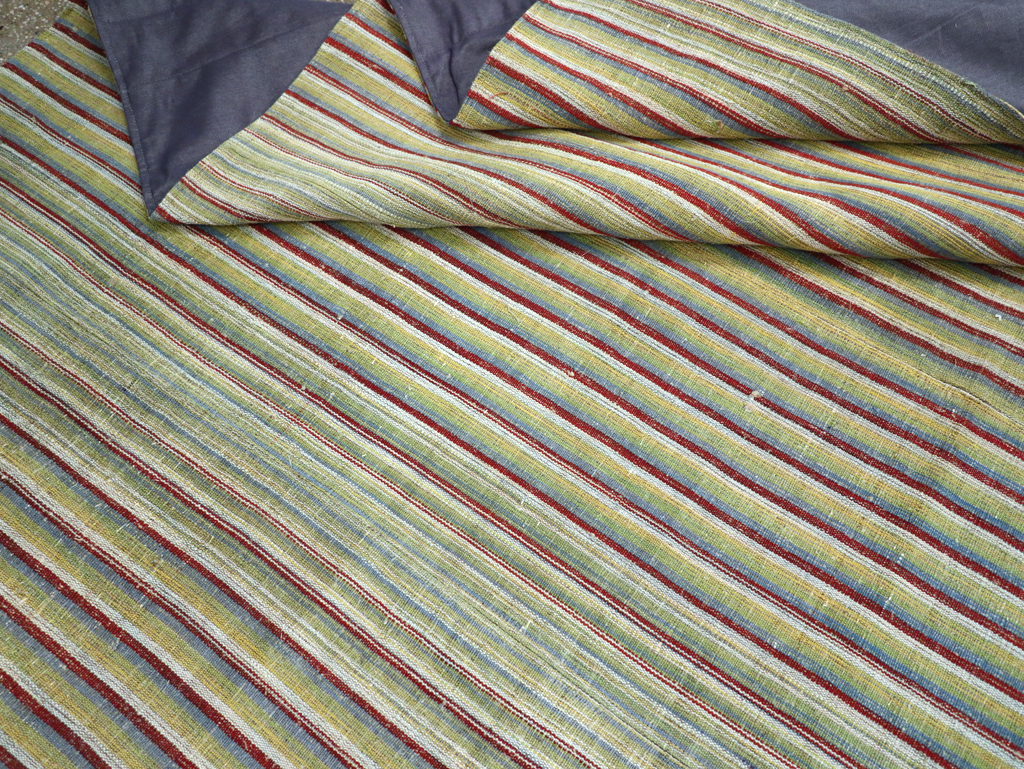 Vintage Turkish Flatweave Kilim Room Size Carpet, No.31299 - Staging