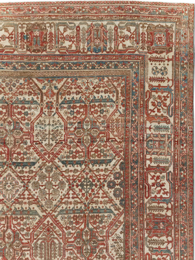 Antique Persian Joshegan Small Room Size Carpet, No.31305 - Staging