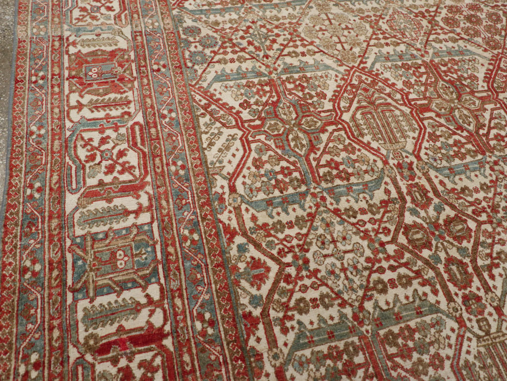Antique Persian Joshegan Small Room Size Carpet, No.31305 - Staging
