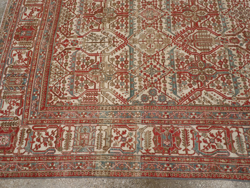 Antique Persian Joshegan Small Room Size Carpet, No.31305 - Staging