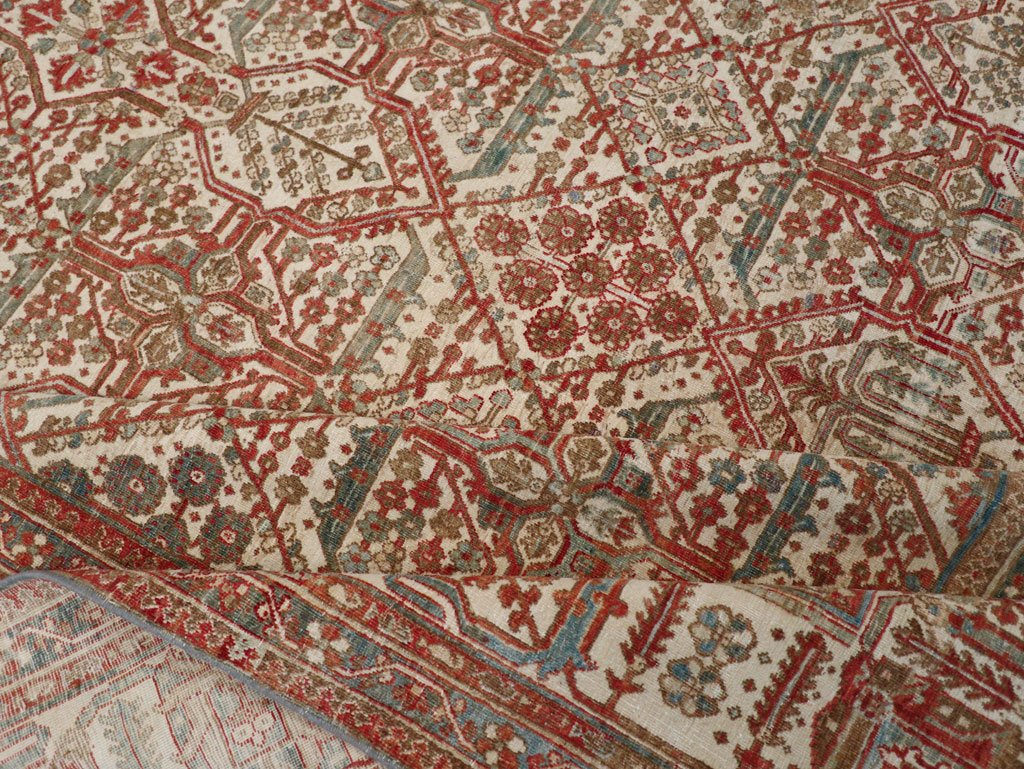 Antique Persian Joshegan Small Room Size Carpet, No.31305 - Staging