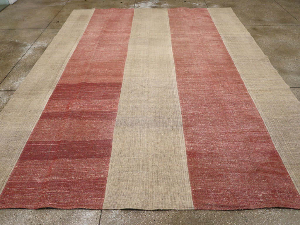Vintage Turkish Flatweave Kilim Room Size Carpet, No.31306 - Staging