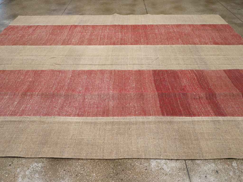 Vintage Turkish Flatweave Kilim Room Size Carpet, No.31306 - Staging