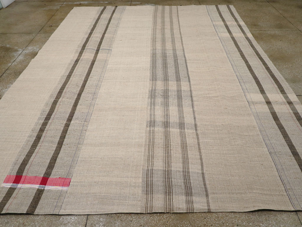 Vintage Turkish Flatweave Kilim Room Size Carpet, No.31307 - Staging