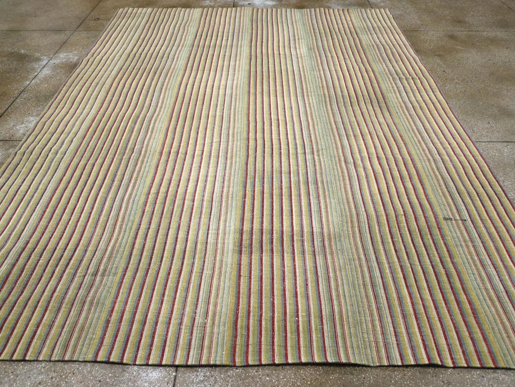 Vintage Turkish Flatweave Kilim Room Size Carpet, No.31309 - Staging