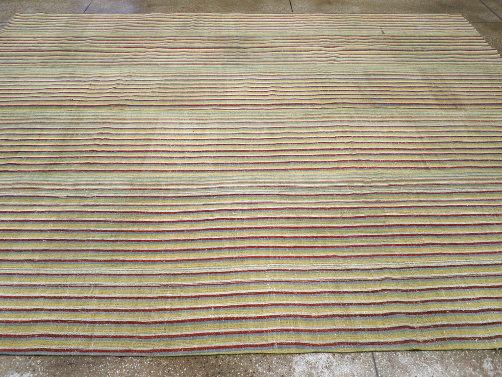 Vintage Turkish Flatweave Kilim Room Size Carpet, No.31309 - Staging