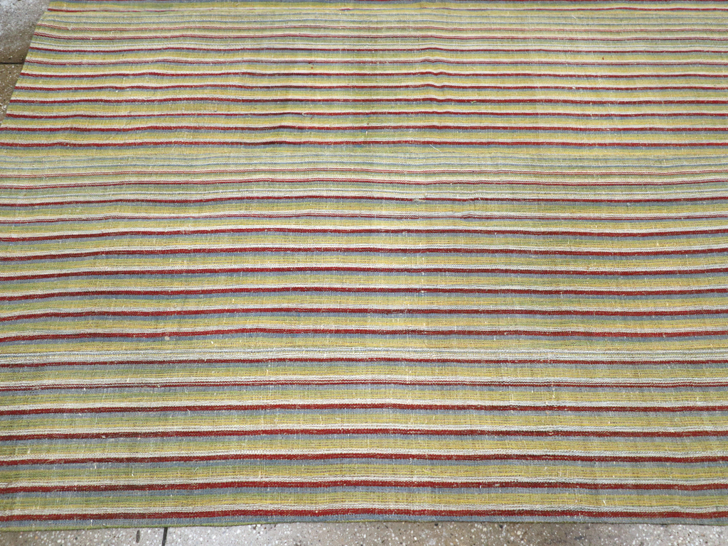 Vintage Turkish Flatweave Kilim Room Size Carpet, No.31309 - Staging