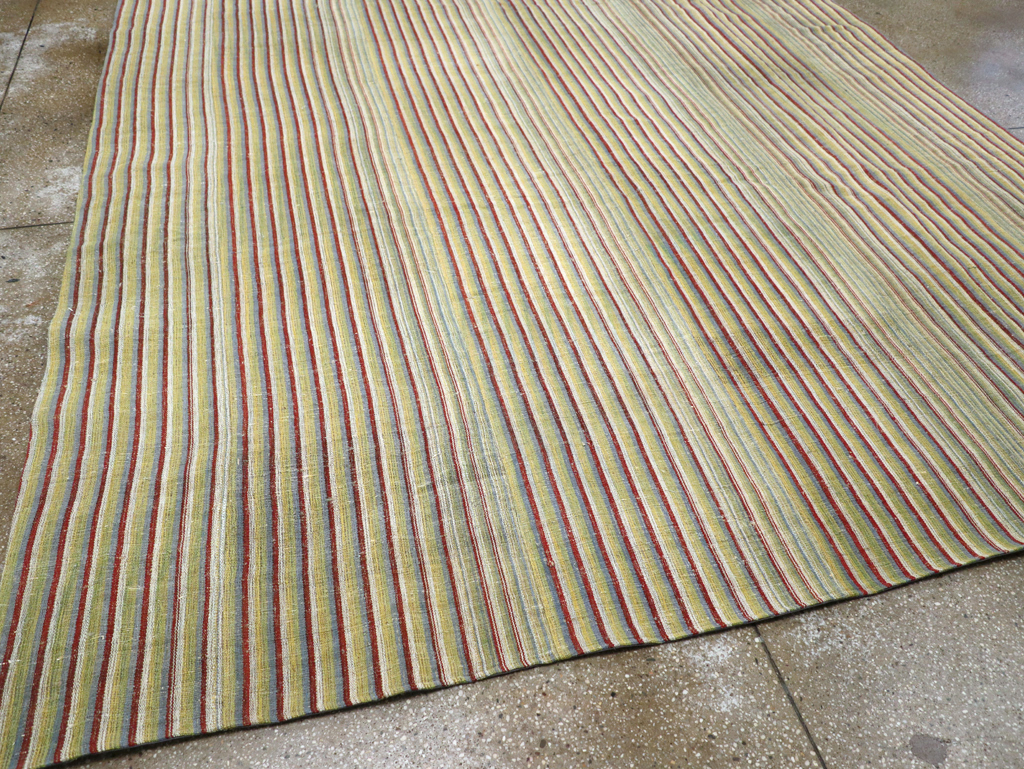 Vintage Turkish Flatweave Kilim Room Size Carpet, No.31309 - Staging