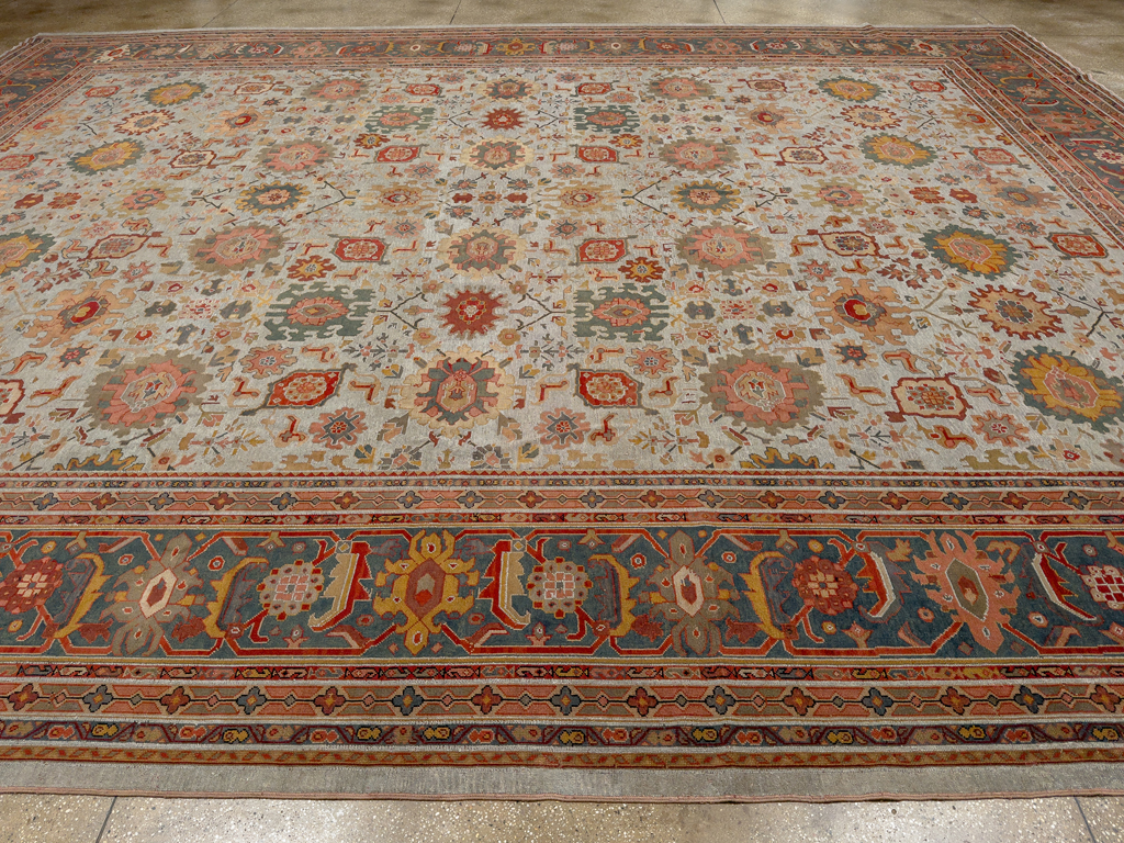 Antique European Mahal Oversize Carpet, No.31326 - Staging