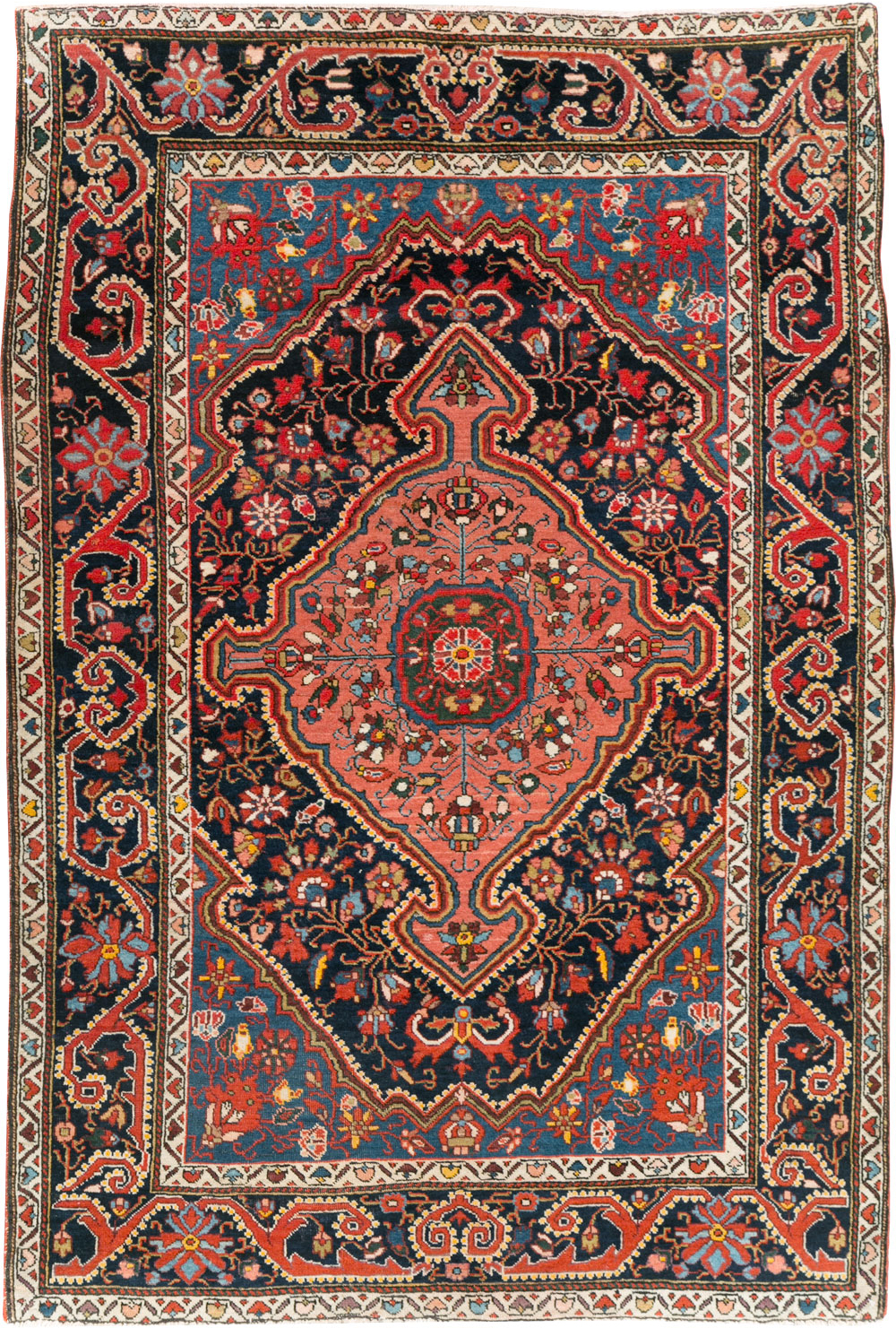 Antique Persian Sarouk Throw Rug, No.31327 - Staging