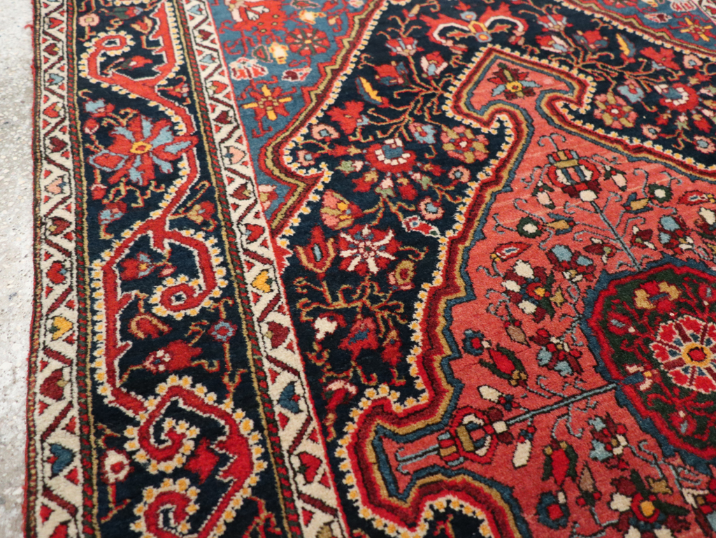 Antique Persian Sarouk Throw Rug, No.31327 - Staging