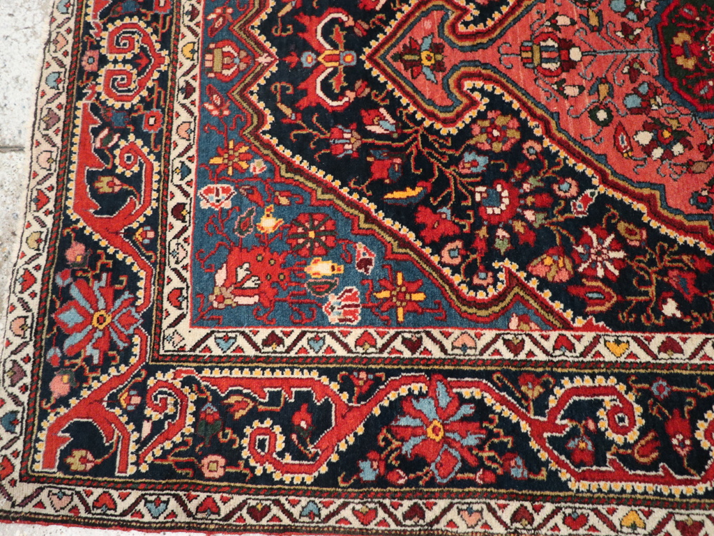 Antique Persian Sarouk Throw Rug, No.31327 - Staging